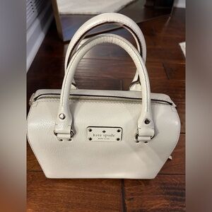 Kate spade cream leather bowling bag.